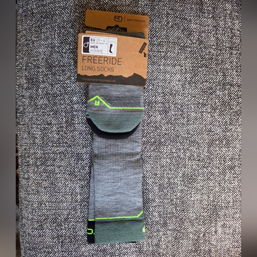 NWT Ortovox Men's Merino Wool Freeride Long Sock Men's sz 6.5-8.5